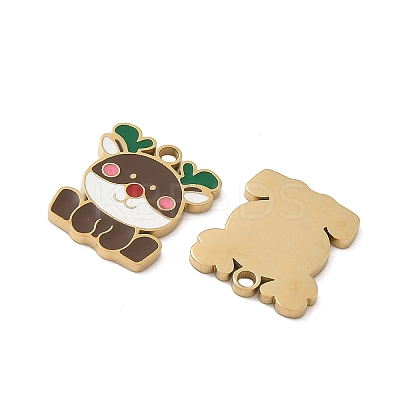 Christmas 304 Stainless Steel Enamel Pendants STAS-Z093-08N-G-1