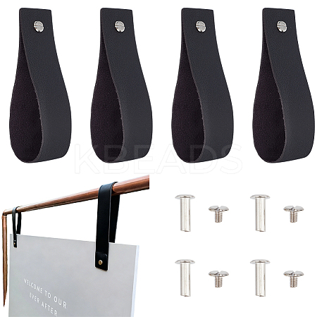 4Pcs PU Leather Sign Straps for Hanging Wedding Sign AJEW-CL0002-28C-1
