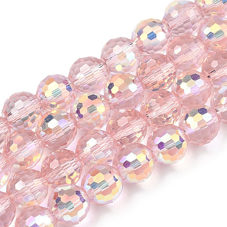 Transparent Electroplate Glass Beads Strands EGLA-N012-001-B06-1