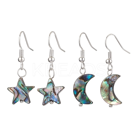 Natural Abalone Shell/Paua Shell Dangle Earring EJEW-JE05915-1