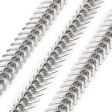 304 Stainless Steel Fishbone Chains STAS-NH0001-03P-1