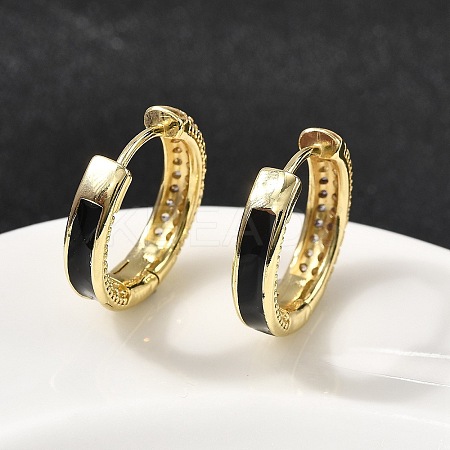 Brass Micro Pave Clear Cubic Zirconia Hoop Earrings EJEW-K276-11G-01-1