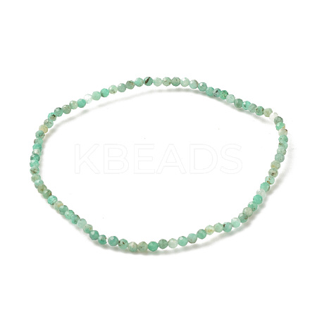 Natural Emerald Round Beaded Stretch Bracelet BJEW-JB07748-02-1