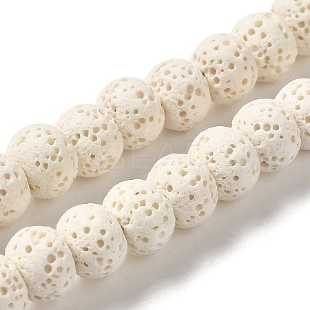 Natural Lava Rock Dyed Beads Strands G-Z036-B01-04-1