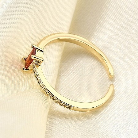 Brass Micro Pave Cubic Zirconia Cuff Rings for Women RJEW-H247-19G-02-1