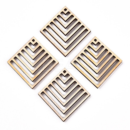 Undyed Natural Poplar Wood Pendants WOOD-TAC0002-39-1