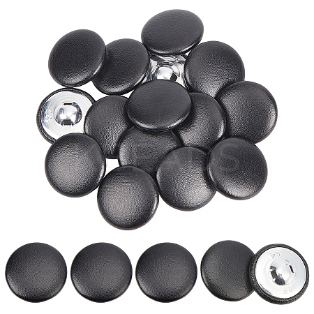 30Pcs Imitation Leather Snap Bottons BUTT-NB0001-90E-1
