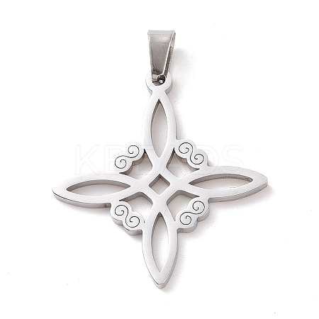 Non-Tarnish 304 Stainless Steel Hollow Pendants STAS-P313-01P-1