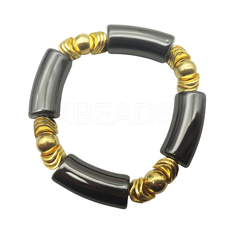 Fashionable Women's Chunky Curved Acrylic Tube Beads Stretch Bracelets AP8792-8-1