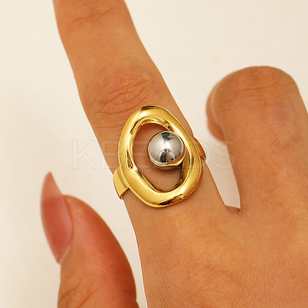 304 Stainless Steel with Cubic Zirconia Cuff Rings for Women FS-WG503C7-01-1
