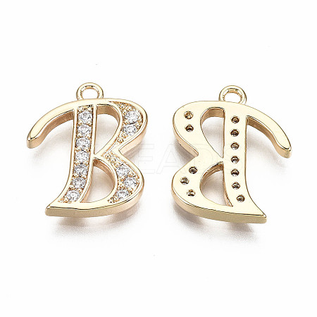Brass Micro Pave Clear Cubic Zirconia Pendants LS-KK-S360-053B-NF-1