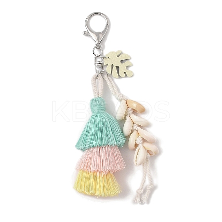 Handmade Macrame Nylon Thread Pendant Decorations HJEW-P019-11P-01-1