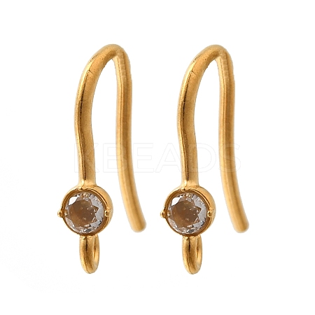 304 Stainless Steel Rhinestone Earring Hooks STAS-D310-01G-04-1