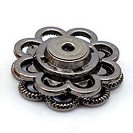 Hollow Alloy Snap Buttons BUTT-WH0015-24B-1