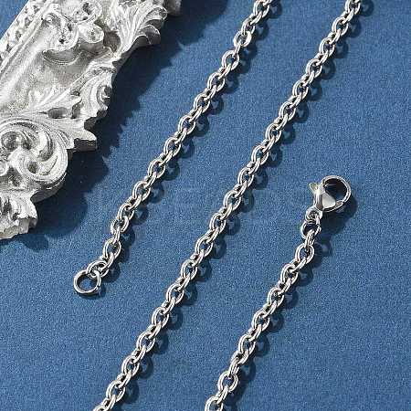 Tarnish Resistant 304 Stainless Steel Cable Chain Necklace Making STAS-P045-02P-1