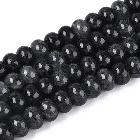 Baking Paint Crackle Glass Beads Strands DGLA-N020-01A-08-1