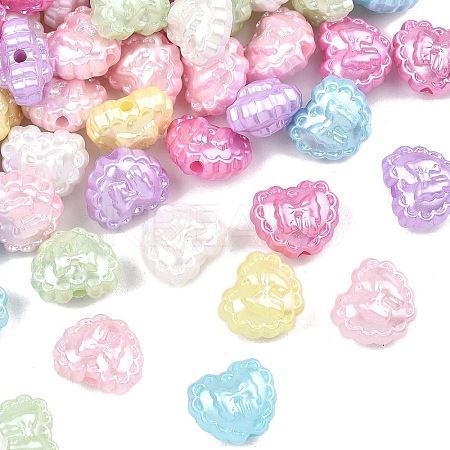 Opaque ABS Imitation Pearl Beads X-MACR-K361-32-1