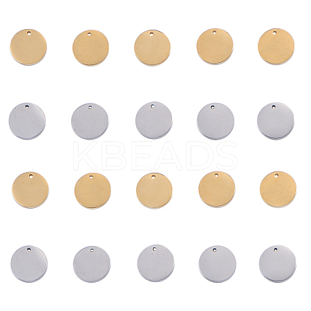 20Pcs 2 Colors 304 Stainless Steel Stamping Blank Tag Charms STAS-CJ0001-155-1