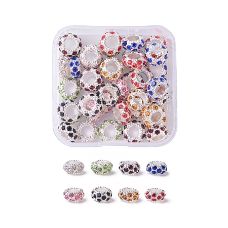 Silver Color Plated Alloy Rhinestone European Beads CPDL-X0001-02-1
