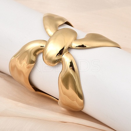 304 Stainless Steel Open Cuff Bangles for Women BJEW-K264-03G-1