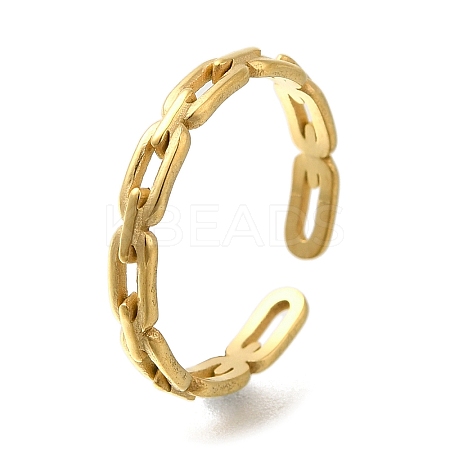 Ion Plating(IP) 304 Stainless Steel Cuff Rings for Women RJEW-U017-31G-1