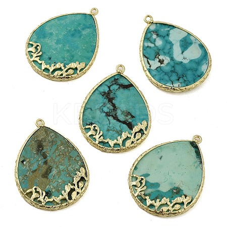 Natural Turquoise Dyed Pendants G-E609-02G-03-1