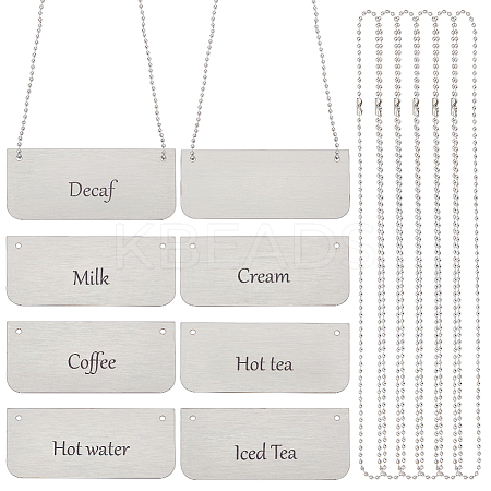 Stainless Steel Hanging Ball Chain Sign DIY-OC0012-66-1