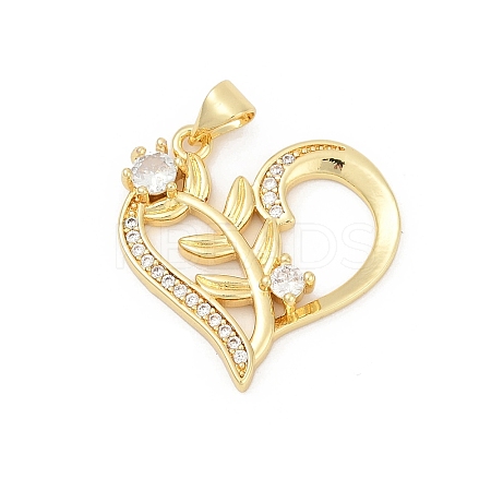 Brass Micro Pave Cubic Zirconia Pendants KK-D317-083G-1