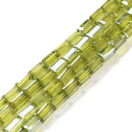 Electroplate Transparent Glass Beads Strands Pearl Luster Plated EGLA-H106-01A-PL05-1