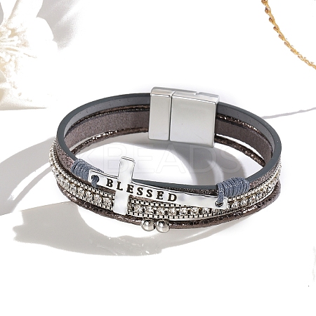 Imitation Leather Mutli-strand Bracelets PW-WG3E9EB-04-1