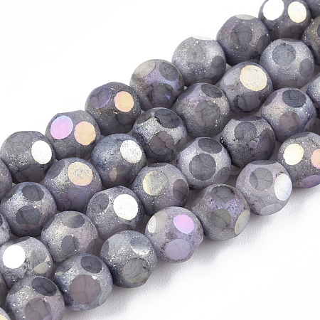 Opaque Frosted Glass Beads Strands EGLA-N006-076A-1