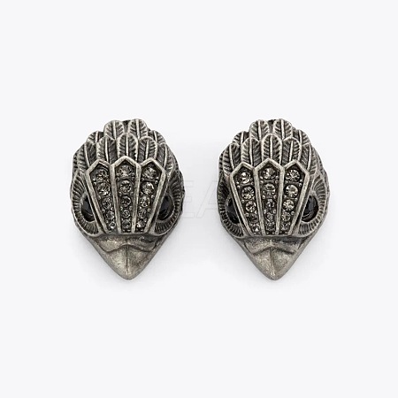 Bird Head Brass Micro Pave Cubic Zirconia Stud Earrings FS-WGB6FCA-02-1