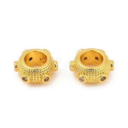 Brass Cubic Zirconia European Beads KK-Q081-11MG-1