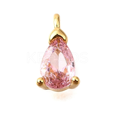 Brass Micro Pave Cubic Zirconia Pendants KK-D356-08C-G-1