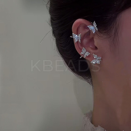 Alloy Rhinestone Cuff Earrings FS-WGFB378-03-1