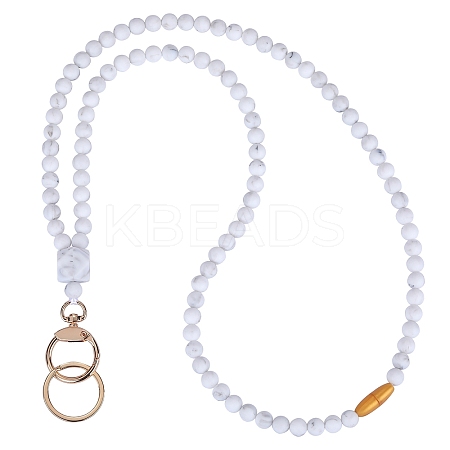 Silicone Beaded ID Card Neck Straps NJEW-SW00025-12-1