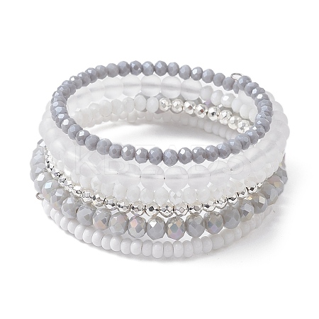 Non-magnetic Synthetic Hematite Bead & Glass Bangle Making BJEW-JB10989-1