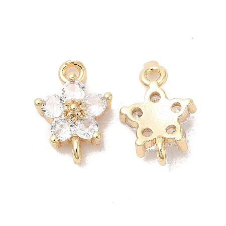 Brass Link Connector Charms with Glass KK-Q773-12G-1