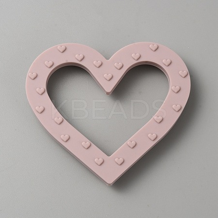 Heart Food Grade Eco-Friendly Silicone Focal Beads SIL-WH0018-26A-1