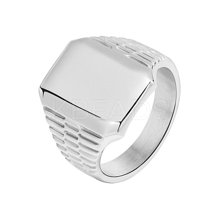 Rectangle 304 Stainless Steel Finger Rings for Men FS-WG80AFC-07-1