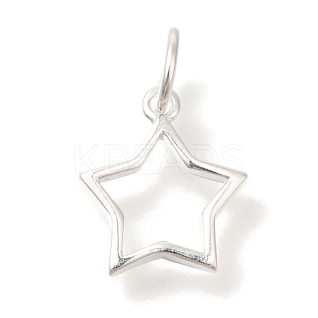 925 Sterling Silver Star Outline Charms STER-G043-02A-S-1