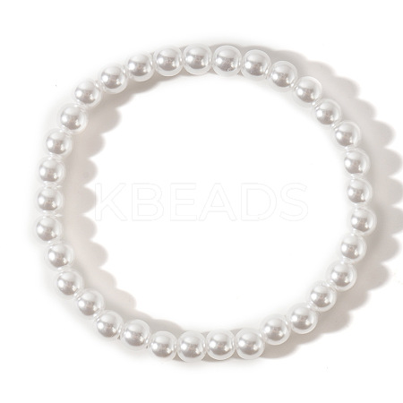 Minimalist Plastic Imitation Pearl Round Beads Stretch Bracelets for Women OV6475-2-1