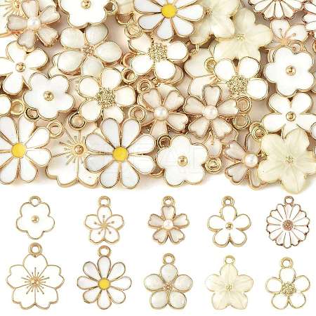 40Pcs 10 Styles Alloy Enamel Pendants ENAM-FS0004-04B-1