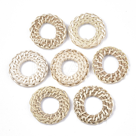 Handmade Reed Cane/Rattan Woven Linking Rings X-WOVE-T006-063-1