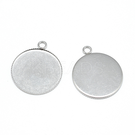 Tarnish Resistant 304 Stainless Steel Pendant Cabochon Settings LS-STAS-T008-124-1
