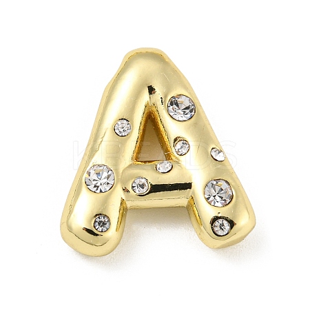 Brass Micro Pave Clear Cubic Zirconia Pendants KK-E093-04G-A-1