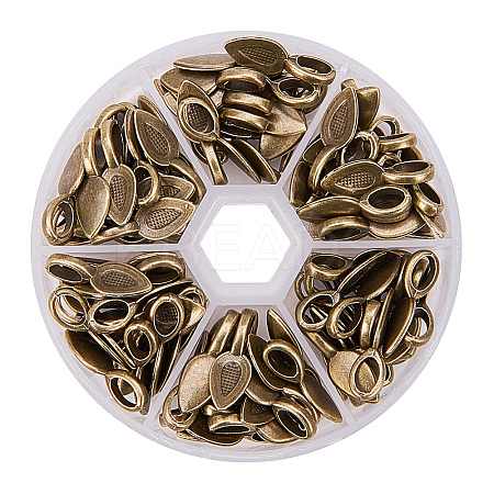 Tibetan Style Glue-on Flat Pad Bails PALLOY-PH0005-01AB-1