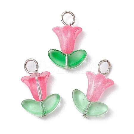 10Pcs Glass Pendants PALLOY-JF02320-01A-1