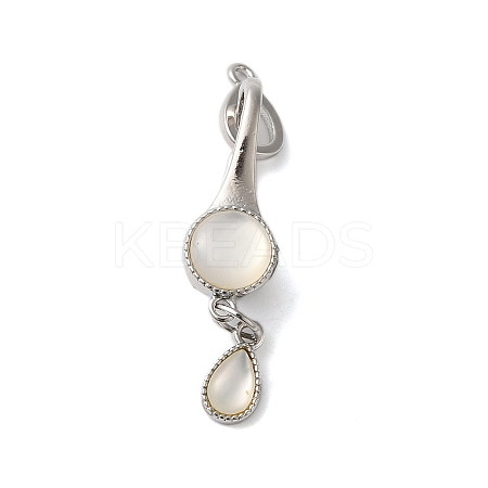 Brass Resin Fold Over Clasps KK-S382-02P-1