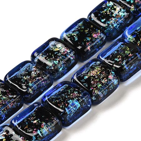 Handmade Dichroic Foil Glass Beads Strands DICH-U001-07I-1